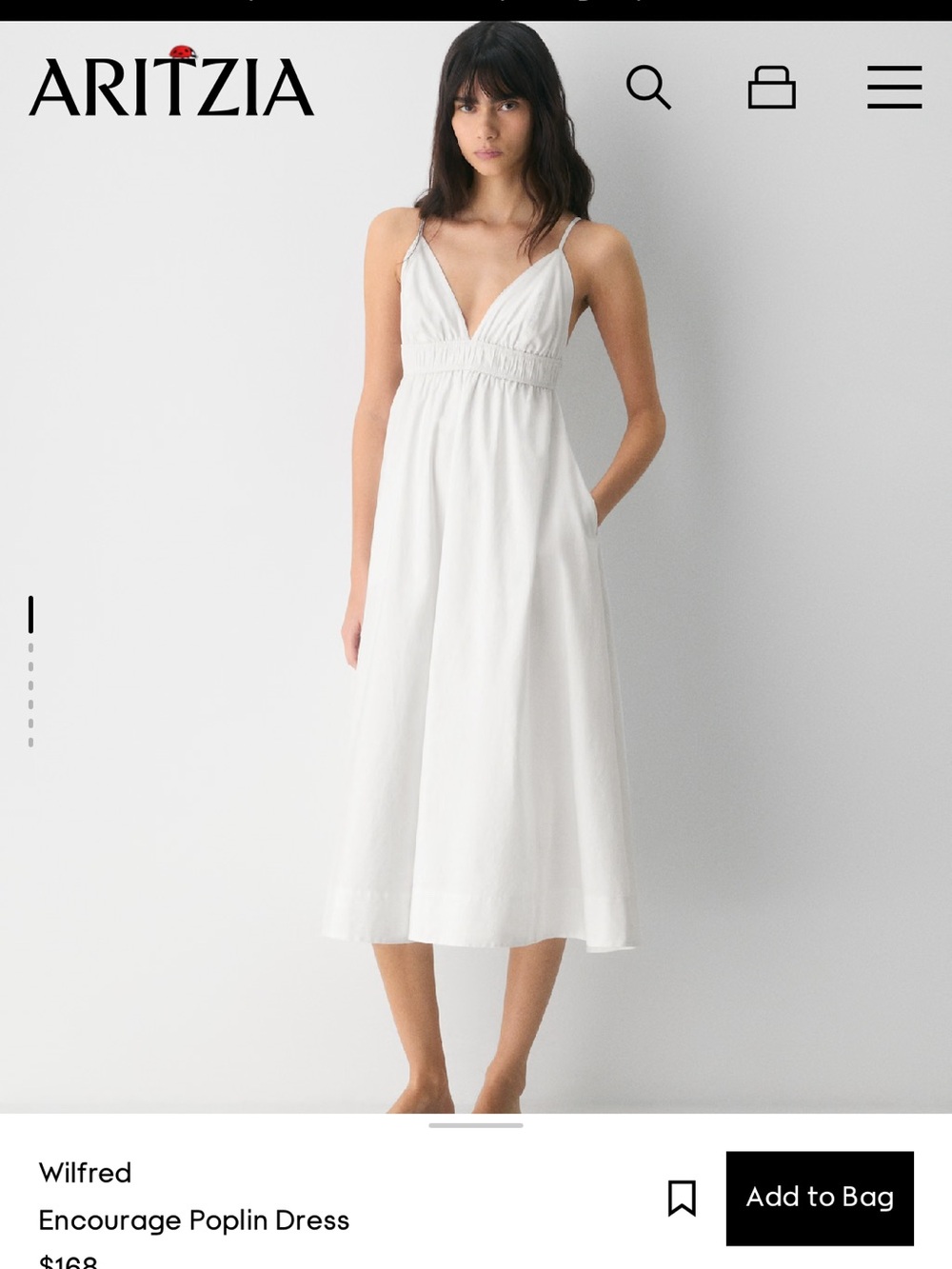 Aritzia Wilfred Encourage Poplin Dress
